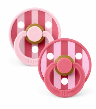 BIBS 02 SUCETTES NATURAL RUBBER BABY PINK CORAL SIZE1 0M+-5713795267583