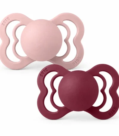 BIBS 2 SUCETTES SUPREME PACIFIER PINK PLUM ELDERBERRY SIZE 2-5713795228485