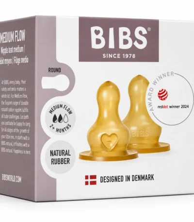 BIBS 2 TETINES RONDES LATEX BIBERON A DEBIT MOYEN 2M+-5713795265275