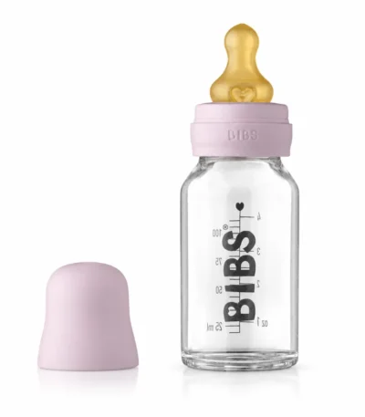 BIBS BABY GLASS BOTTLE COMPLETE SET DUSKY LILAC 110ML-5713795248803