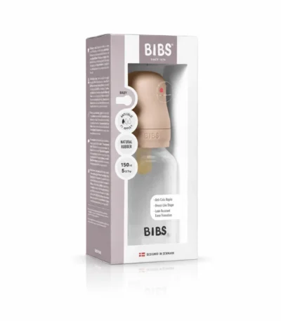 BIBS BIBERON BOTTLE LATEX SLOW FLOW- BLUSH 0M+ 150ML-5713795265336