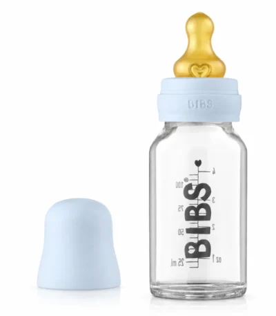 BIBS BIBERON EN VERRE BABY BLUE SET COMPLET 0M+ 110ML-5713795238651