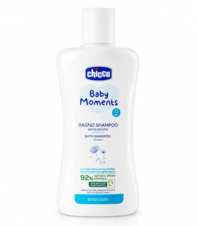 CHICCO BABY MOMENT - SHAMPOING CHEVEUX ET CORPS SANS LARME +0MOIS 200ML-8058664138418