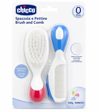 CHICCO - BROSSE ET PEIGNE ROUGE ET BLEU +0MOIS-8058664009886