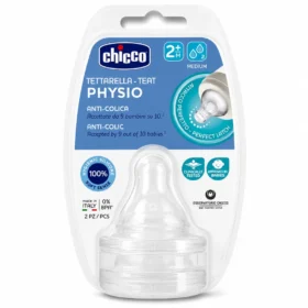 CHICCO - LOT DE 2 TETINES EN SILICONE +2MOIS-8058664122202