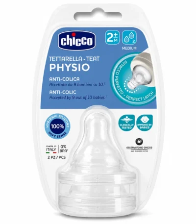 CHICCO - LOT DE 2 TETINES EN SILICONE +2MOIS-8058664122202