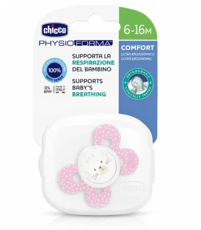 CHICCO - SUCETTE PHYSIO COMFORT EN SILICONE 6-16 MOIS-8058664059041