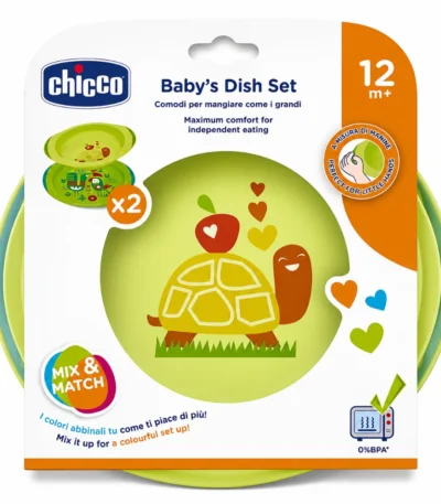 CHICCO – BEBE ENSEMBLE DE DEUX ASSIETTES +12MOIS-8058664086573