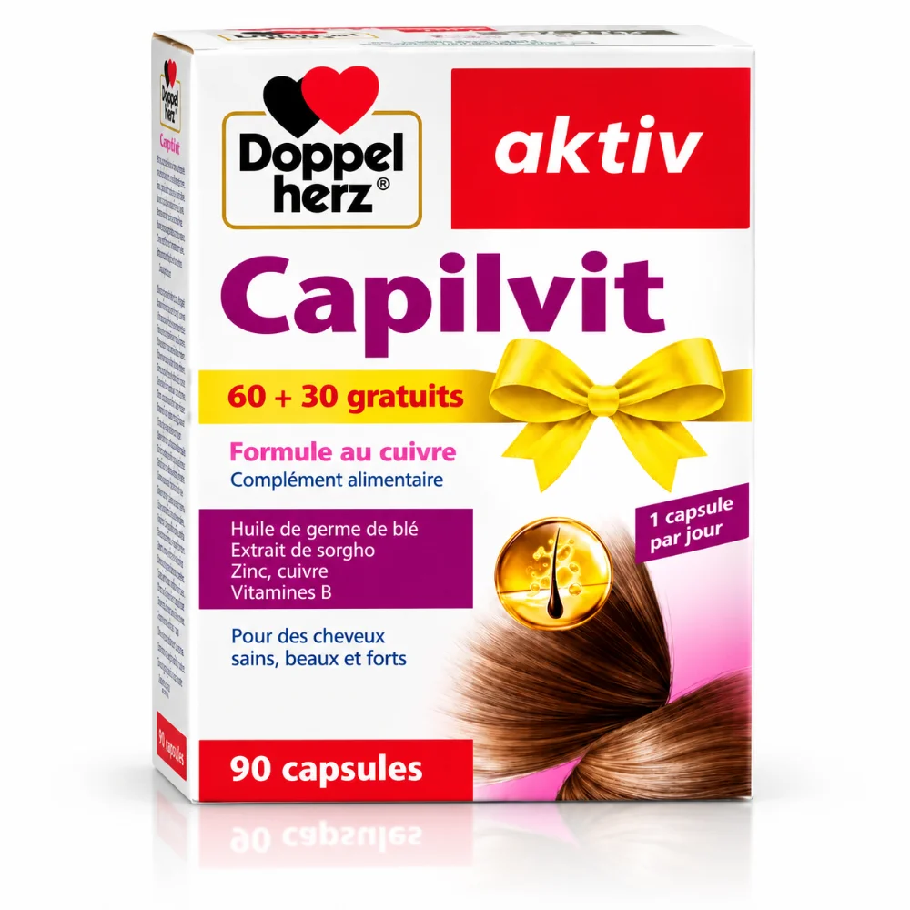 DOPPEL HERZ AKTIV - CAPILVIT FORMULE AU CUIVRE 90 CAPSULES DOPPEL HERZ AKTIV - CAPILVIT FORMULE AU CUIVRE 90 CAPSULES-4009932417203