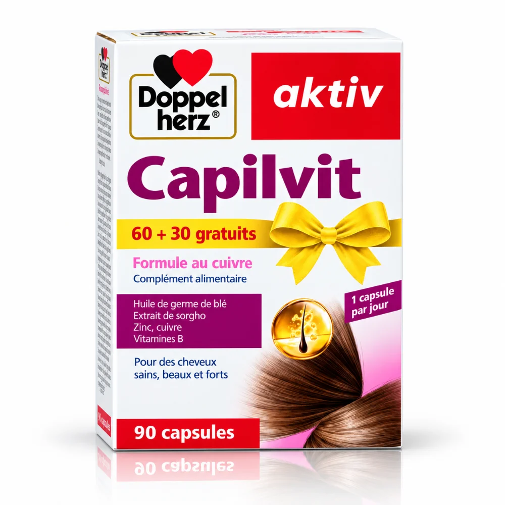 DOPPEL HERZ AKTIV - CAPILVIT FORMULE AU CUIVRE 90CAPSULES DOPPEL HERZ AKTIV - CAPILVIT FORMULE AU CUIVRE 90 CAPSULES-4009932417203