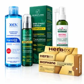 PACK SOIN DE CHEVEUX XEN FORTI Q10 200ML+ALMAFLORE Bain d’huile 100ML+MIROSA BIOTINA 50ML+HERBEX BIOPHANE 30 GELULES