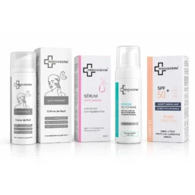PACK : INNOVADERM STOP PIGMENT CREME DE NUIT 50ML+INNOVADERM SERUM ANTI TACHES 30ML+INNOVADERM MOUSSE NETTOYANTE PNS 150ML+INNOVADERM 50+ FOND DE TEINT (01) IVORY 30ML